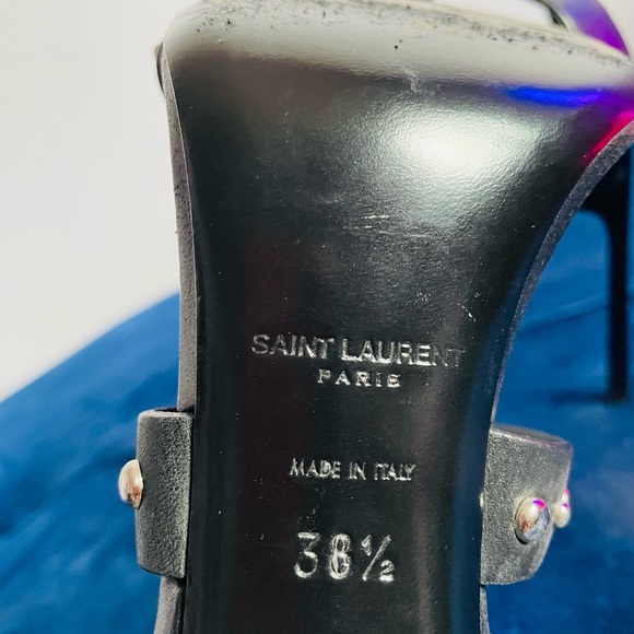 Saint Laurent Black Open Toe Heels. - Picture 9 of 9